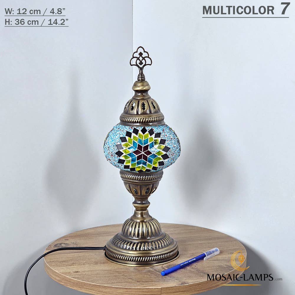 Mosaic Lamps - Vendita all'ingrosso Lampada da scrivania/d'accento - Lampada da tavolo turca a mosaico media con globo, artigianale, disponibile in 10+ colori29