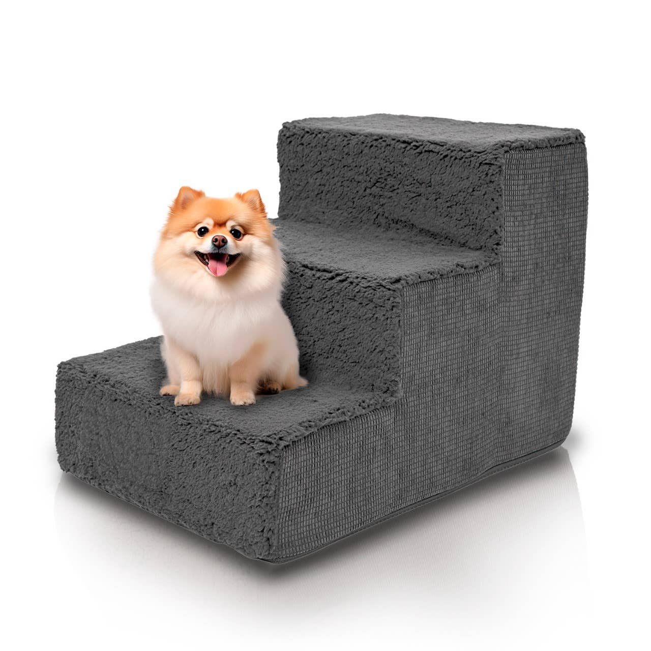 Precious Tails - Wholesale Pet Steps & Ramps - Cat/Dog - Precious Tails High Density Foam Sherpa 3 Steps Pet Stair14