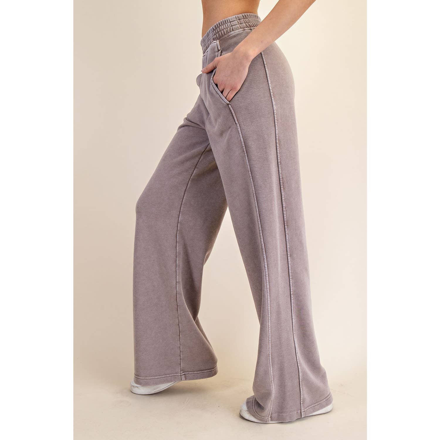 Rae Mode - Vente Pantalon – femme - PANTALON LARGE CÔTÉ CÔTELÉ LAVÉ MINÉRAL17