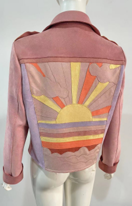W.A.Y. --Wonderful And Young - Wholesale Jacket - Women's - W.A.Y FAUX SUEDE appliqué JACKET-Sun 9