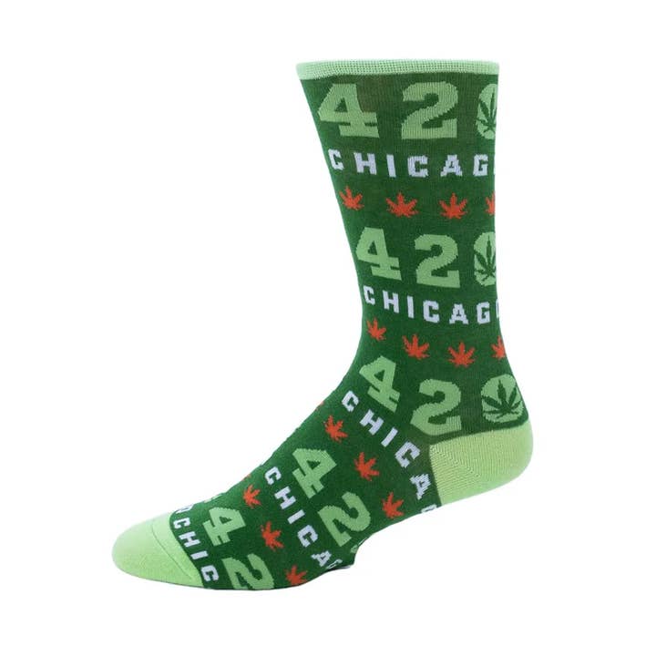 Chicago 420 Leaf Repeat Socks for wholesale by Love From USA