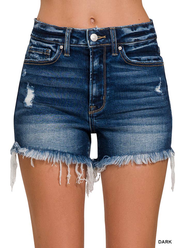 42POPS - Wholesale Korte broeken - Dames - Korte spijkerbroek met rafelige zoom Reg / Plus36