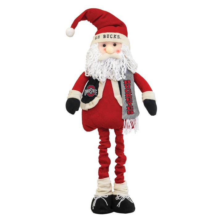 Ohio State Christmas Buckeyes Santa Mascot Stretch Leg for wholesale by Hanna's Handiworks