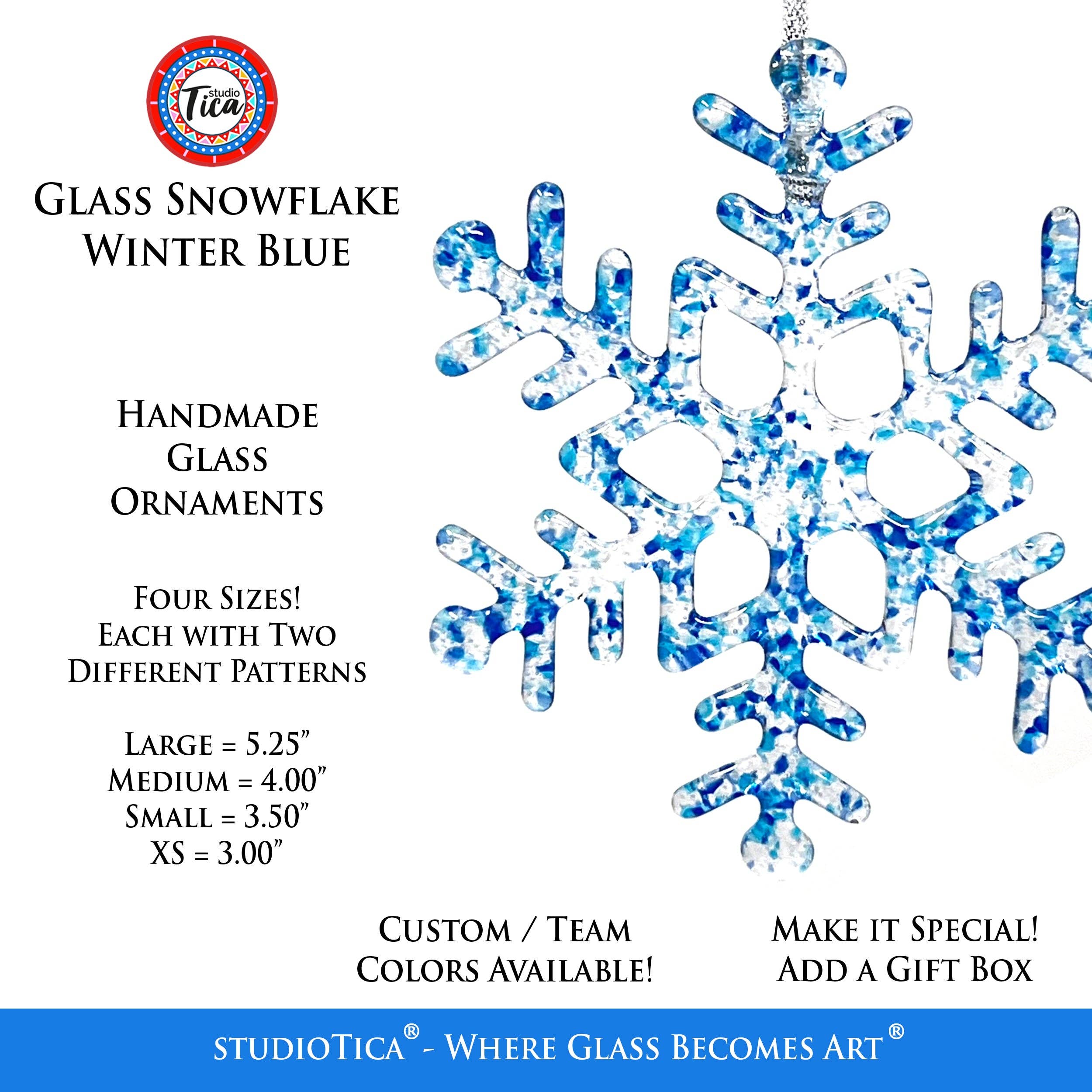 studioTica - Wholesale Ornament - Handmade Glass Snowflake - Winter Blue5
