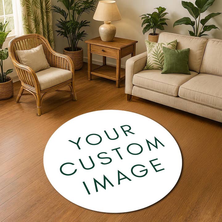 Rugendary Trade LLC - Wholesale Area Rug - Custom Round Personalized Name Area Rug for Home Decor