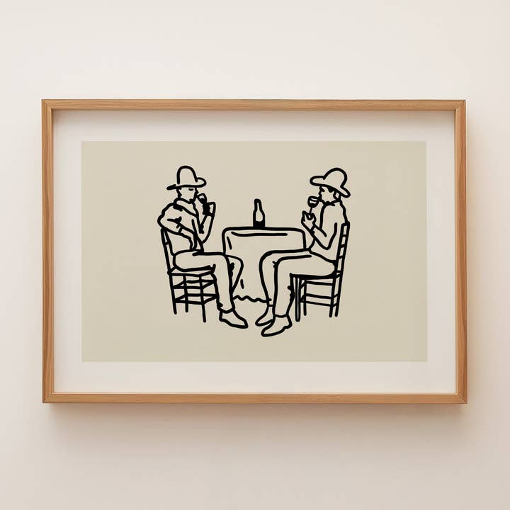 Cowboys & Wine Western Wall Art Retro Vintage Home Decor for wholesale by Tumbleweed Design Studio