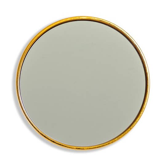 Gold Leaf Ribbed Cylinder Mirror 35cm for wholesale by McGowan & Rutherford Ltd
