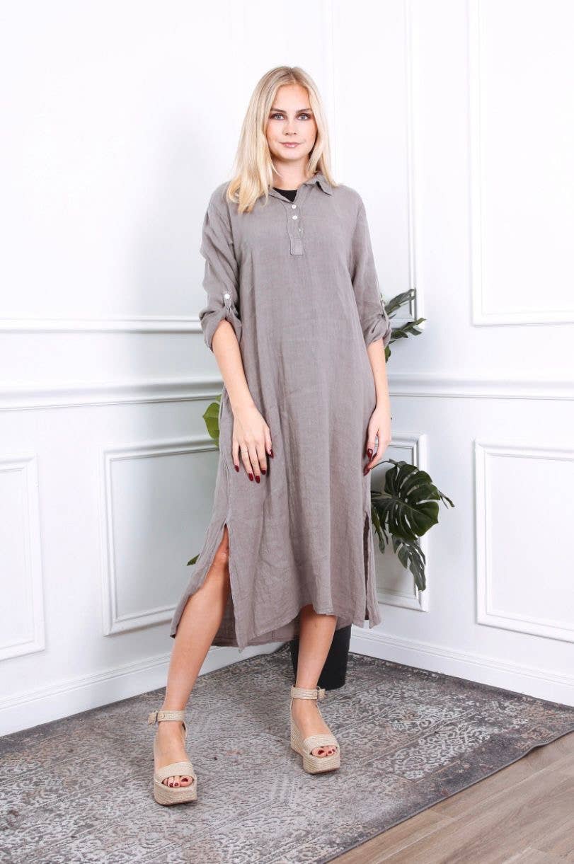 LÉA & LUC - Wholesale Dress - Women's - Long dress in 100% linen REF.209005