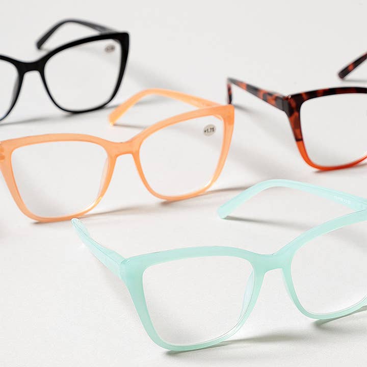 ASSORTED COLORS Women's Cat Eye Frame Reading Glasses for wholesale on Faire5