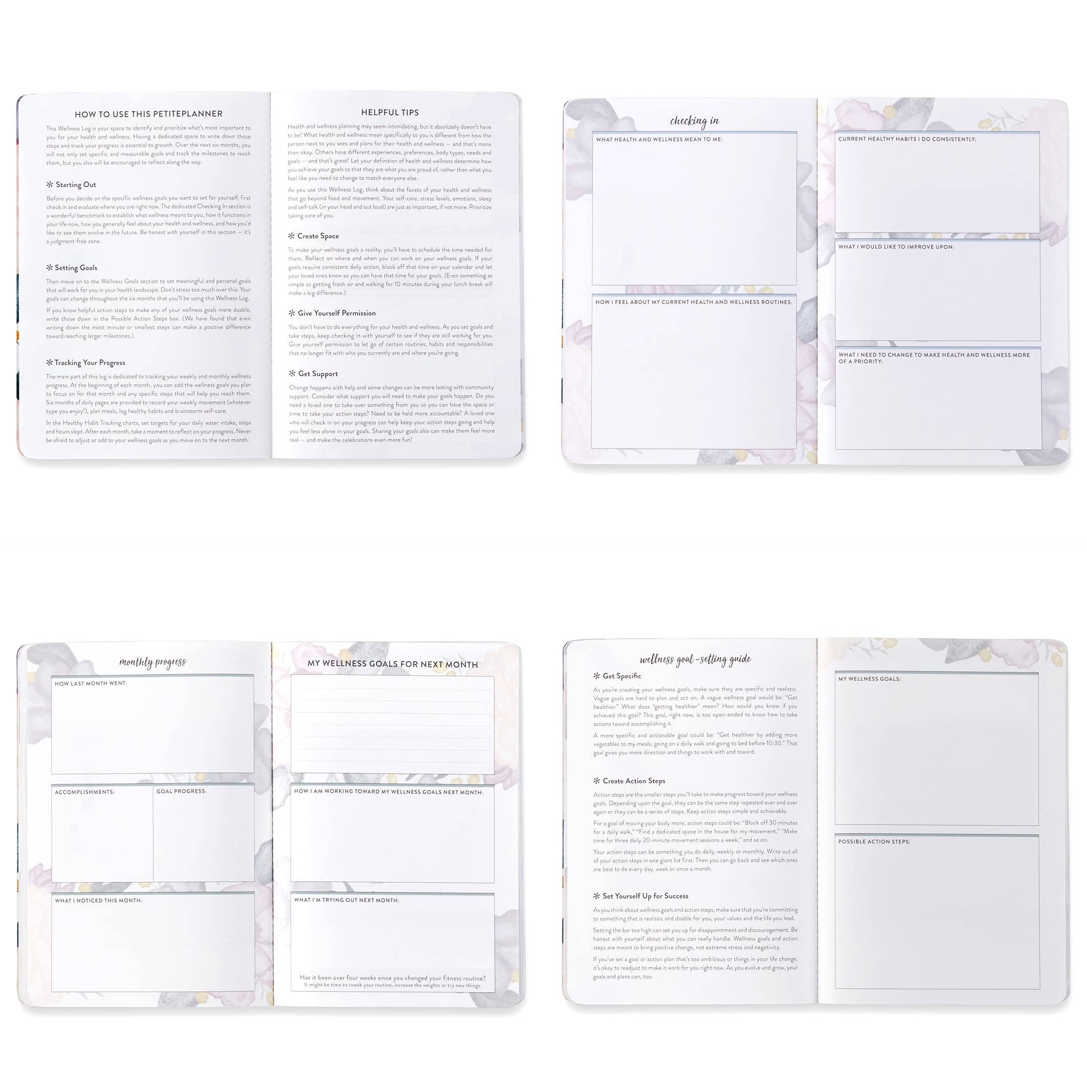 Erin Condren Design - Wholesale Journal/Diary - Wellness Log Petite Planner - Watercolor Bouquet3