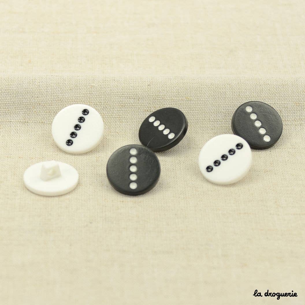 LA DROGUERIE - Wholesale Sewing Button/Snap - "Domino dot style button" 20 mm2
