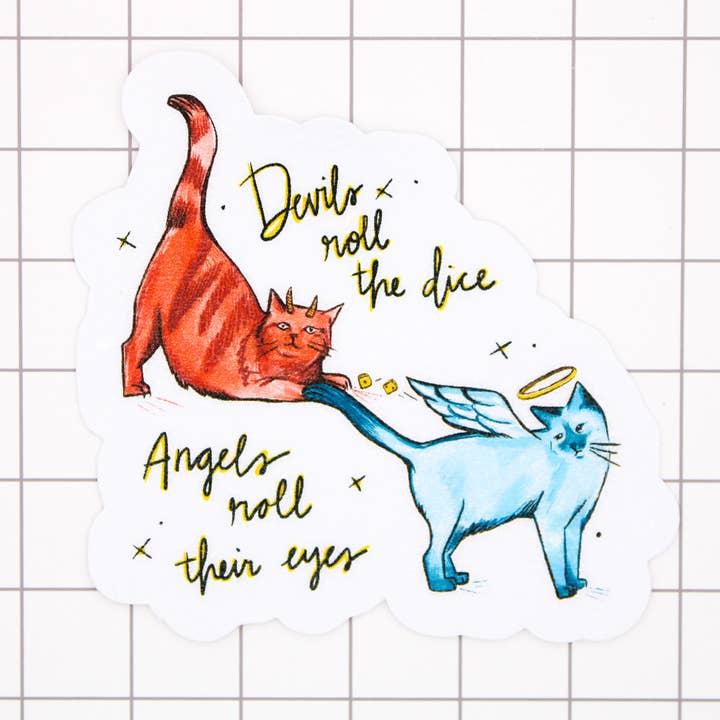 Cruel Summer Cat Vinyl Sticker for wholesale by Amy Hartelust Art and Illustration