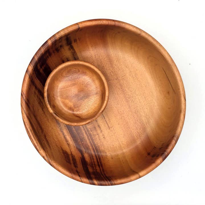 Tropical Hardwood Chip & Dip Serving Set for wholesale by Women of the Cloud Forest