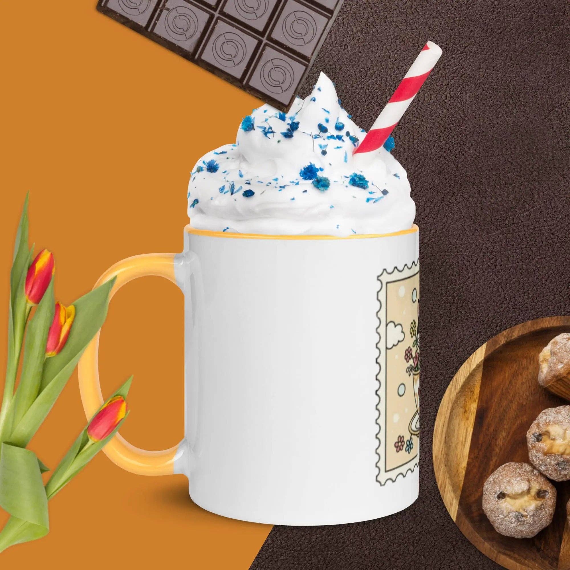 EME regalos - Wholesale Coffee Mug - Kitten mug with orange interior1