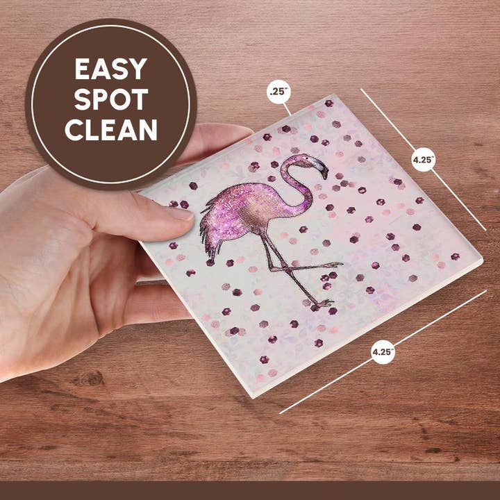 3dRose - Wholesale Coasters - 3dRose, Image of Shimmering And Glittering Flamingo Bird, Coaster6