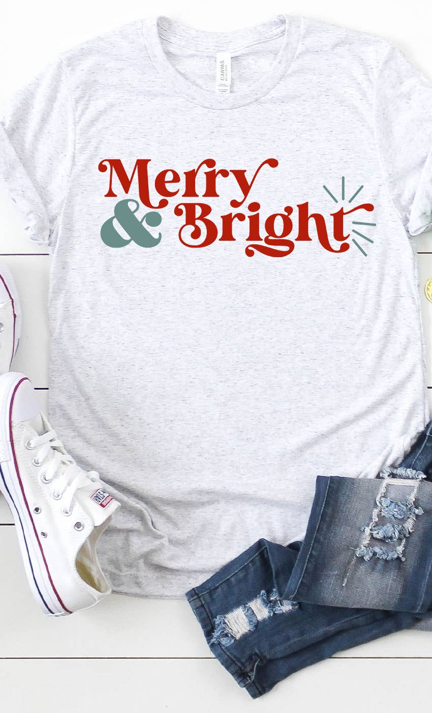 Kissed Apparel - Vente T-shirt sérigraphié – femme - T-shirt de fête de Noël joyeux et lumineux0