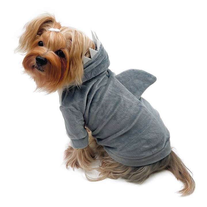 Ultra Plush Shark Hoodie with Fin & Teeth for wholesale by Klippo Pet