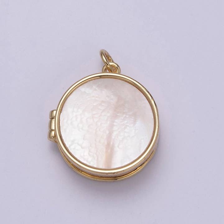 Aim Eternal - Wholesale Locket necklace - Pearl Locket Charm Necklace 14k Gold Filled Round Locket for Photo Necklace • Pearl Jewelry Supply W-1921