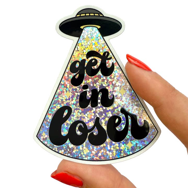 Sali, perdente - Adesivo divertente con UFO alieno scritto a mano per la vendita all'ingrosso da parte di hey, alissandra