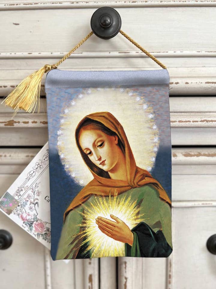 LE FLAMME de l'AMOUR Porteur de Bénédiction en Velours, Image Hd pour la vente par Made By Catholics