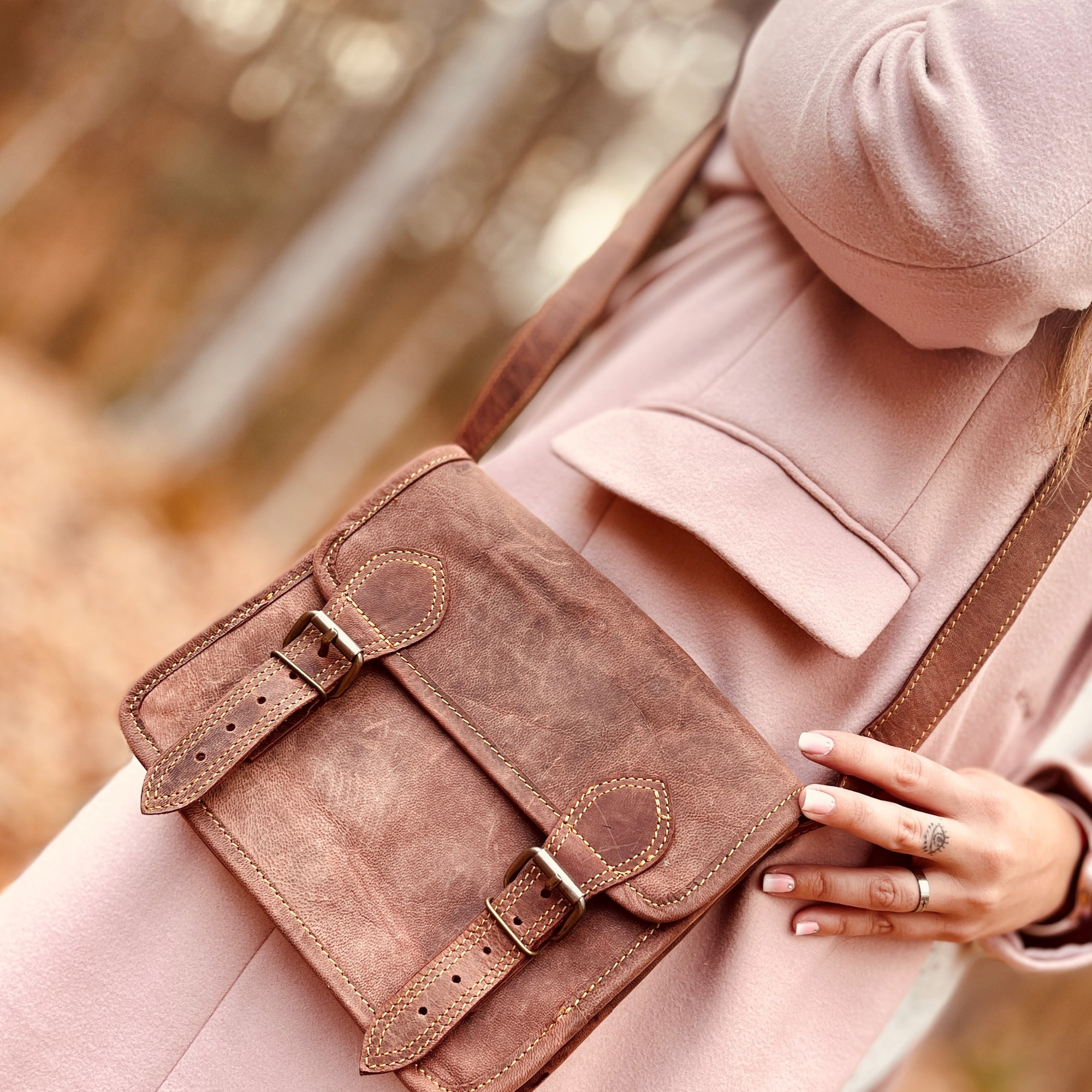 Le Papillon - Wholesale Crossbody Bag - Women's - Cavalier Crossbody Two Bucles Dark Brown1