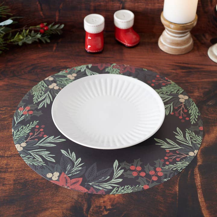 Primitives by Kathy - Wholesale Disposable Placemat - Christmas Greens Paper Placemat