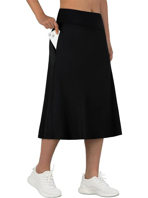 Women's High-Waisted A-Line Skirt with Pockets – Casual Sports Skirt for wholesale by Suhkasana