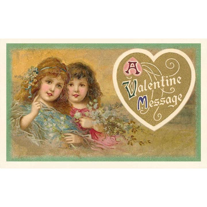 Found Image Press - Vendita all'ingrosso Stampa artistica - Stampa d'Arte VL-30 Un Messaggio di San Valentino, Due Bambini Vittoriani