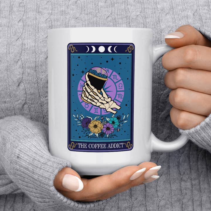 Loftipop - Wholesale Coffee Mug - The Coffee Addict Tarot Card Mug, Witchy Mystic Occult Gifts