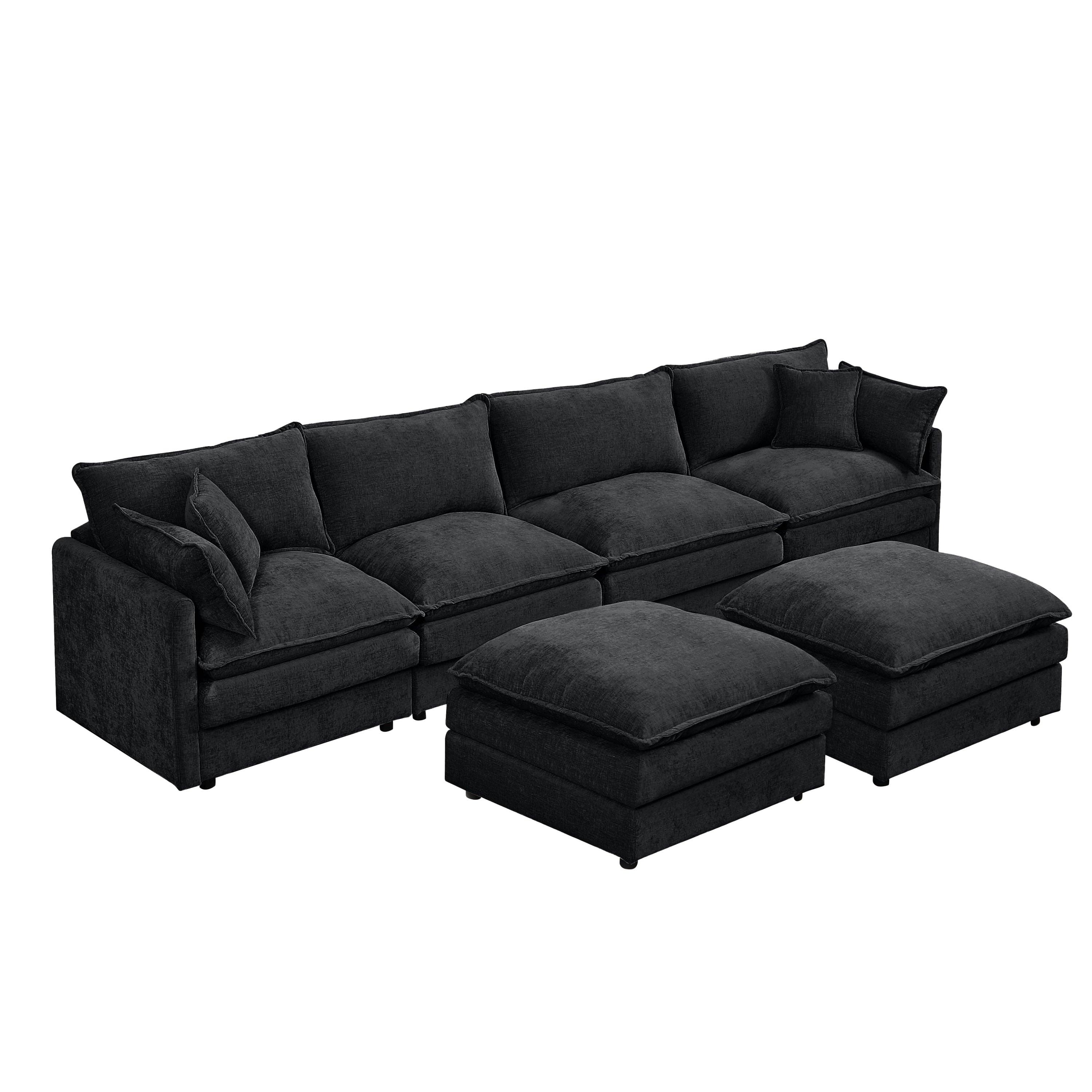 39F Inc. - Wholesale Sofa - Lunara 130" U-Shaped Sectional Sofa w 2 Ottomans,7 Colors18