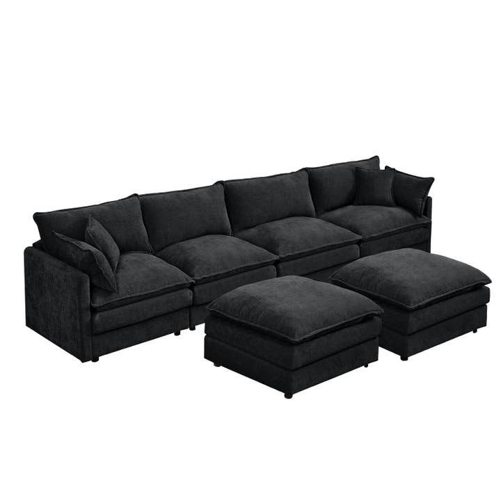 39F Inc. - Wholesale Sofa - Lunara 130" U-Shaped Sectional Sofa w 2 Ottomans,7 Colors18
