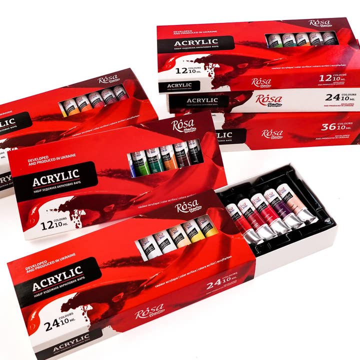 Naomi's Happy Place Shop – wholesale Paint set – ROSA Studio Acrylic Paint Set - 36x10 ml, Tubes2
