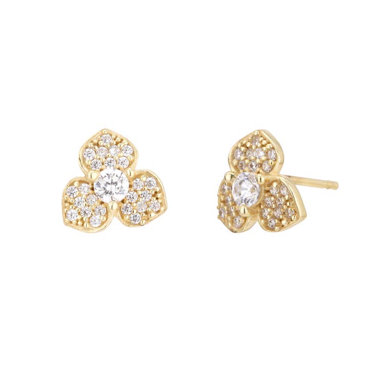 Carlton London Gold-toned Floral Stud Earrings for wholesale by Carlton London