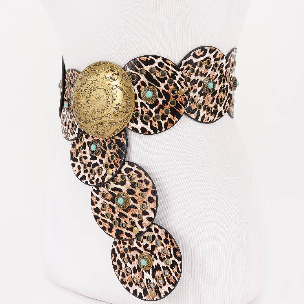 3AM BY H&D ACCESSORIES - Wholesale Belt - Women's - Faux Leather Disc Belt3