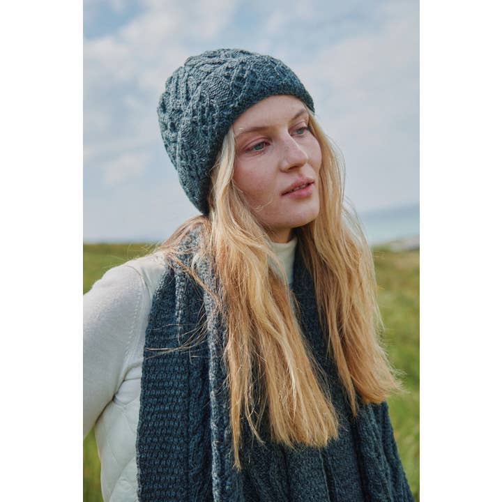 Aran Woollen Mills - Wholesale Beanie - Women's - Finlough Aran Hat - Grey1