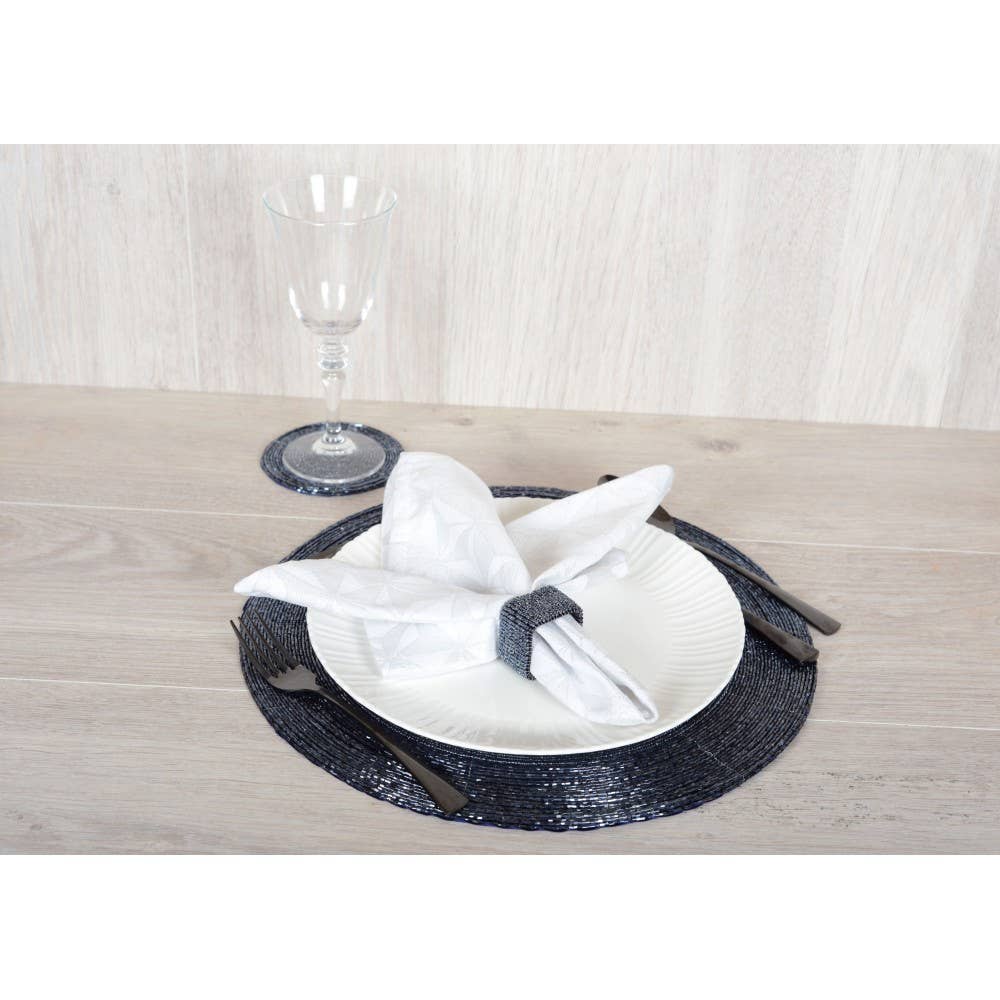 AULICA - Wholesale Coasters - Dark blue beaded coasters - set of 61