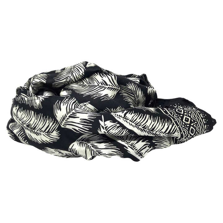 Silk scarf Bulu, black/white for wholesale by LINDA HERING