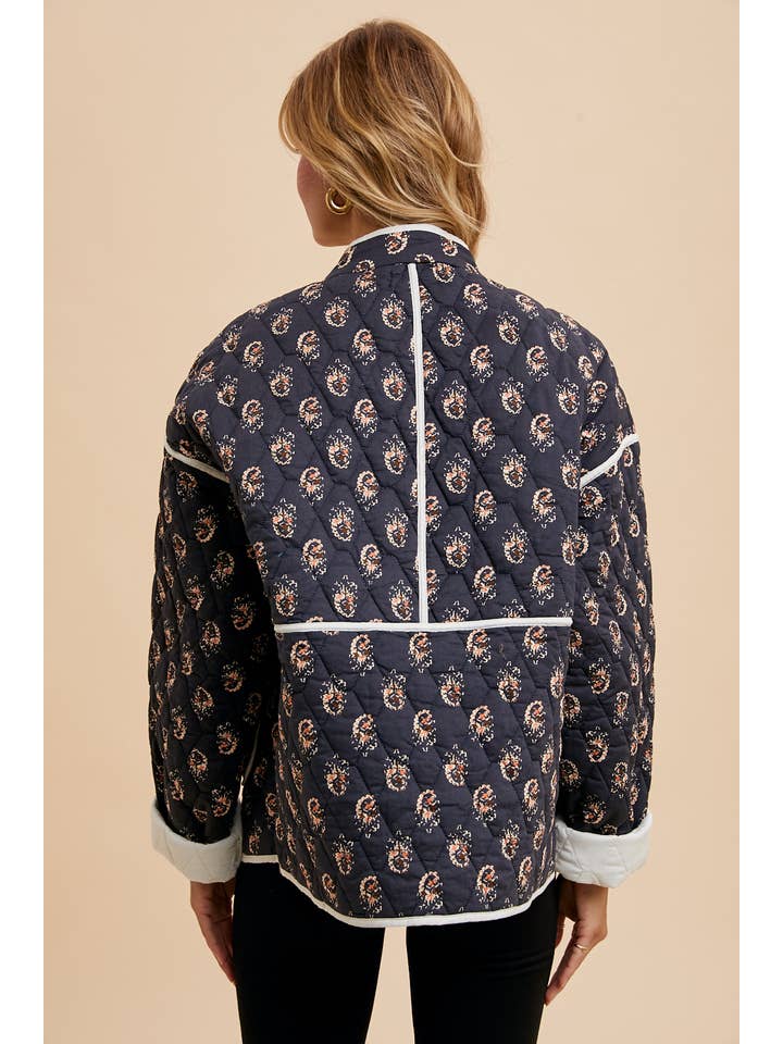 In Loom - Wholesale Puffer Jacket - Women's - FLORAL QUILTED PUFFER JACKET
