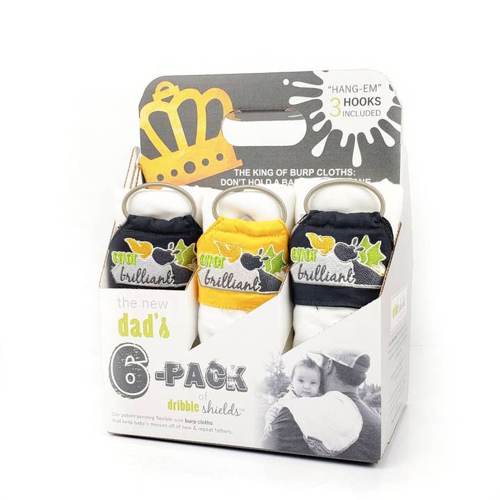 The New Dad's 6-pack of Gray Dragon Burp Cloths Gift Set for wholesale by Ever After Baby