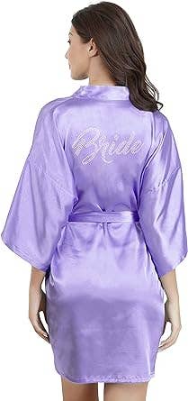 LA Merchandise - Wholesale Robe - Women's - La Merchandise LAB1800 Women's Satin Short Bridal Party Robe19