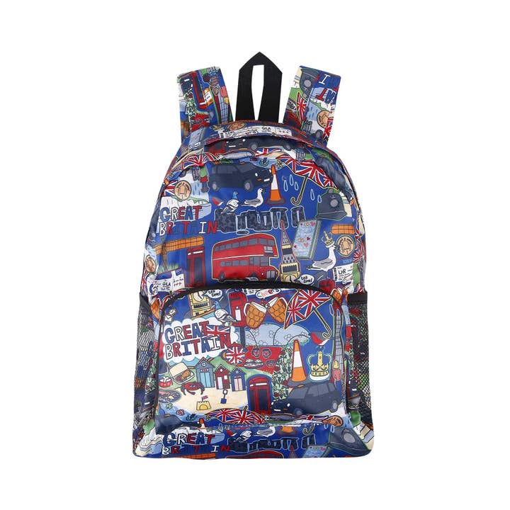 G94NY - Mochila Mini Plegable Ligera Eco Chic Gran Bretaña Azul Marino (Paquete de 2) para venta al por mayor de Eco Chic