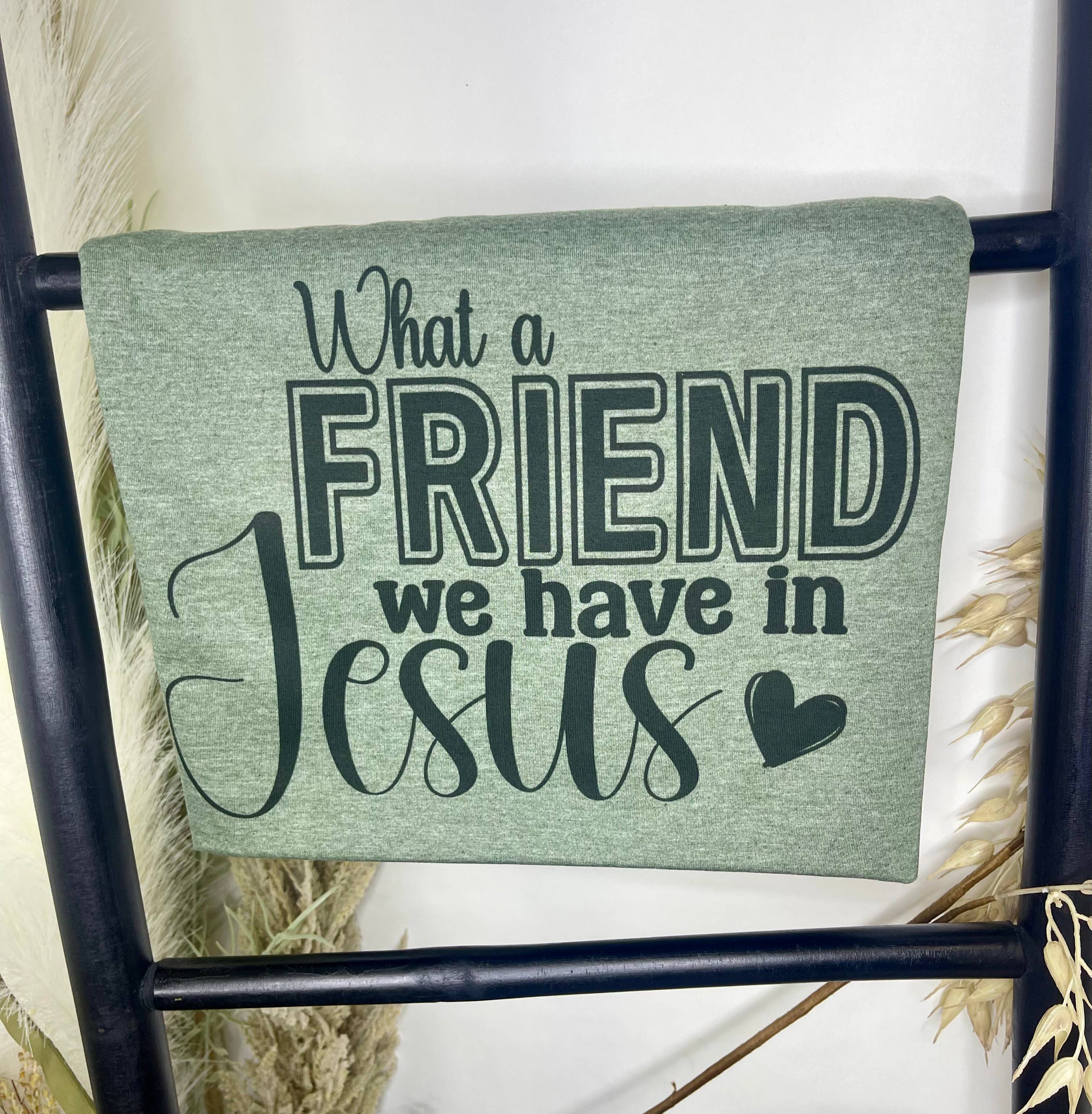 Gildan Softstyle Olive What a Friend We Have In Jesus (Sublimation T-Shirt) for wholesale on Faire0