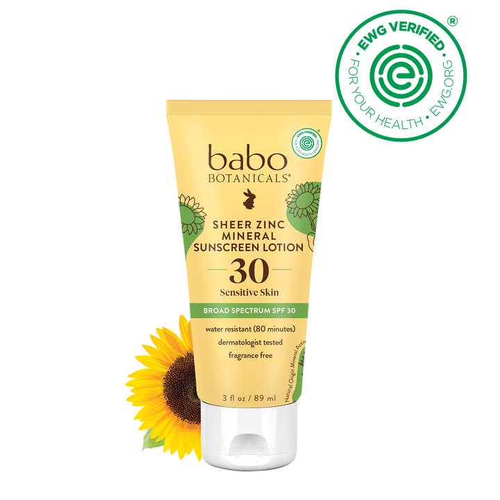 Babo Botanicals - Wholesale Sunscreen - Sheer Zinc Mineral Sunscreen Lotion SPF30