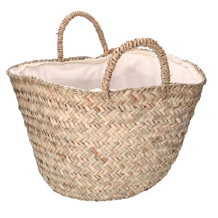 Natuurlijke strooien tas Ø55 cm, hoogte 38-47 cm voor wholesale door Vacchetti