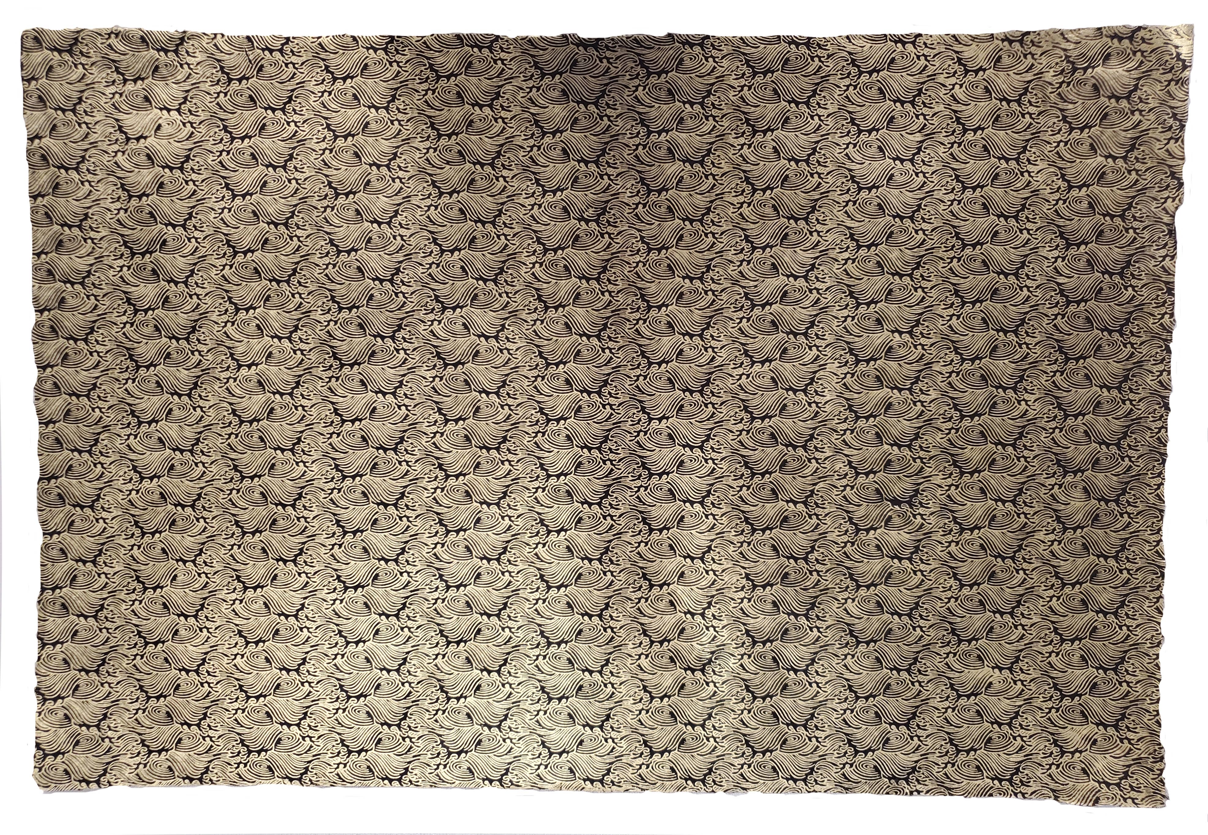 Aitoh Company - Wholesale Craft Supplies - Lokta Waves, Gold on Ebony1