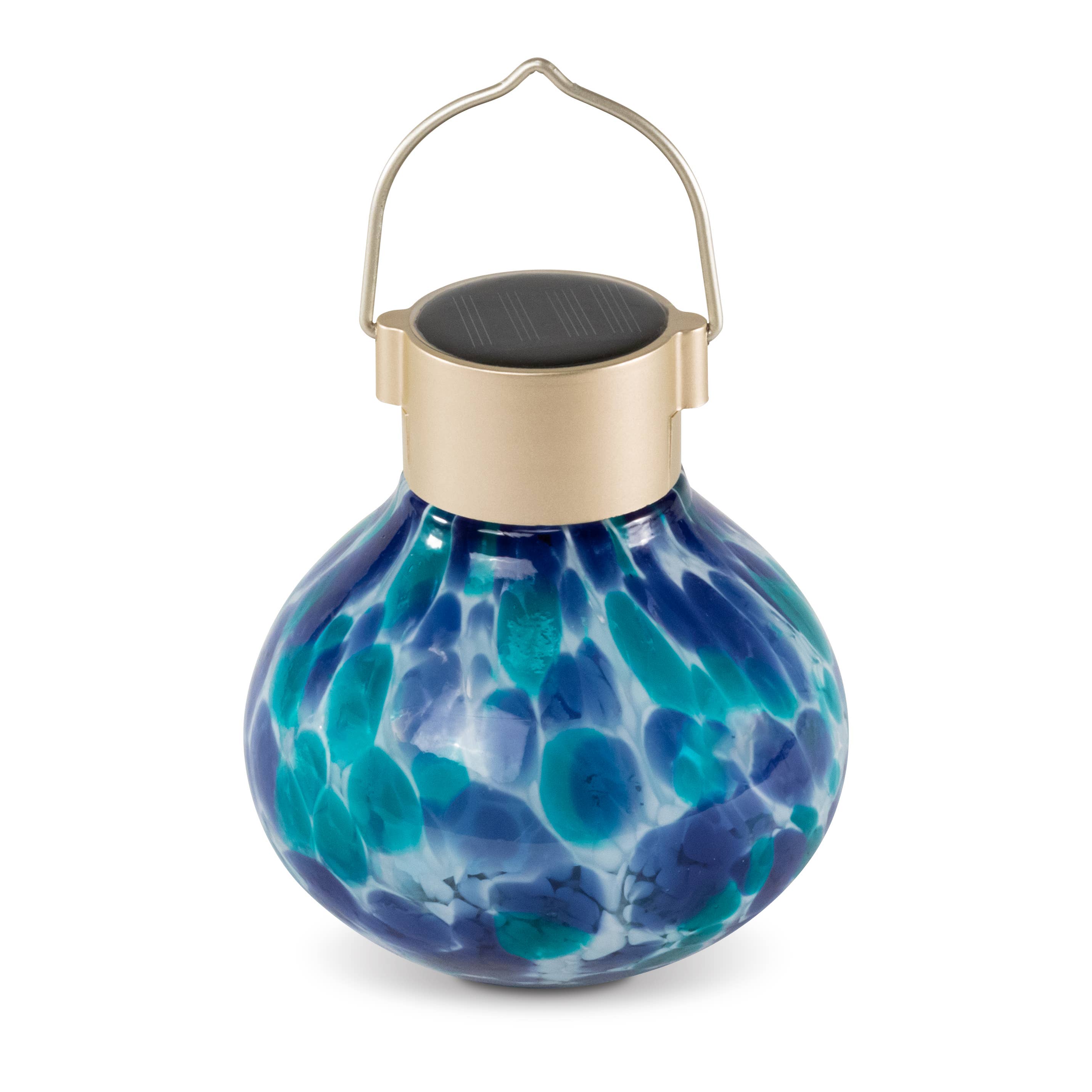 Allsop Home & Garden - Wholesale Outdoor/Lawn Light - Tea Lantern - 5" Glass Outdoor Solar Lantern - Tidal Blue24