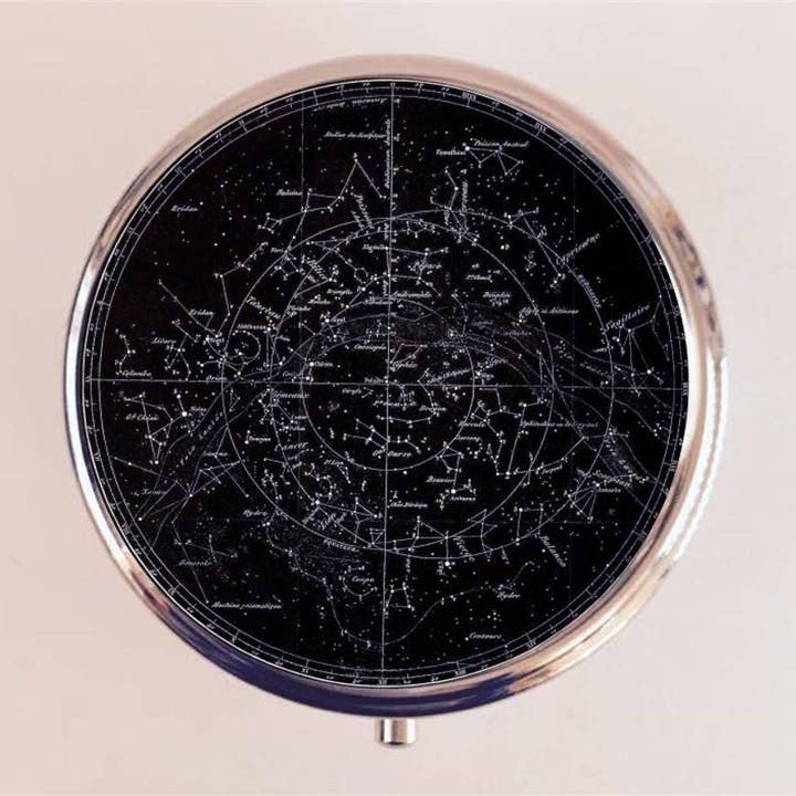 Constellations Pill Box Case Pillbox Holder Trinket Stash Box Stars Celestial Outer Space Astronomy for wholesale by FringePop