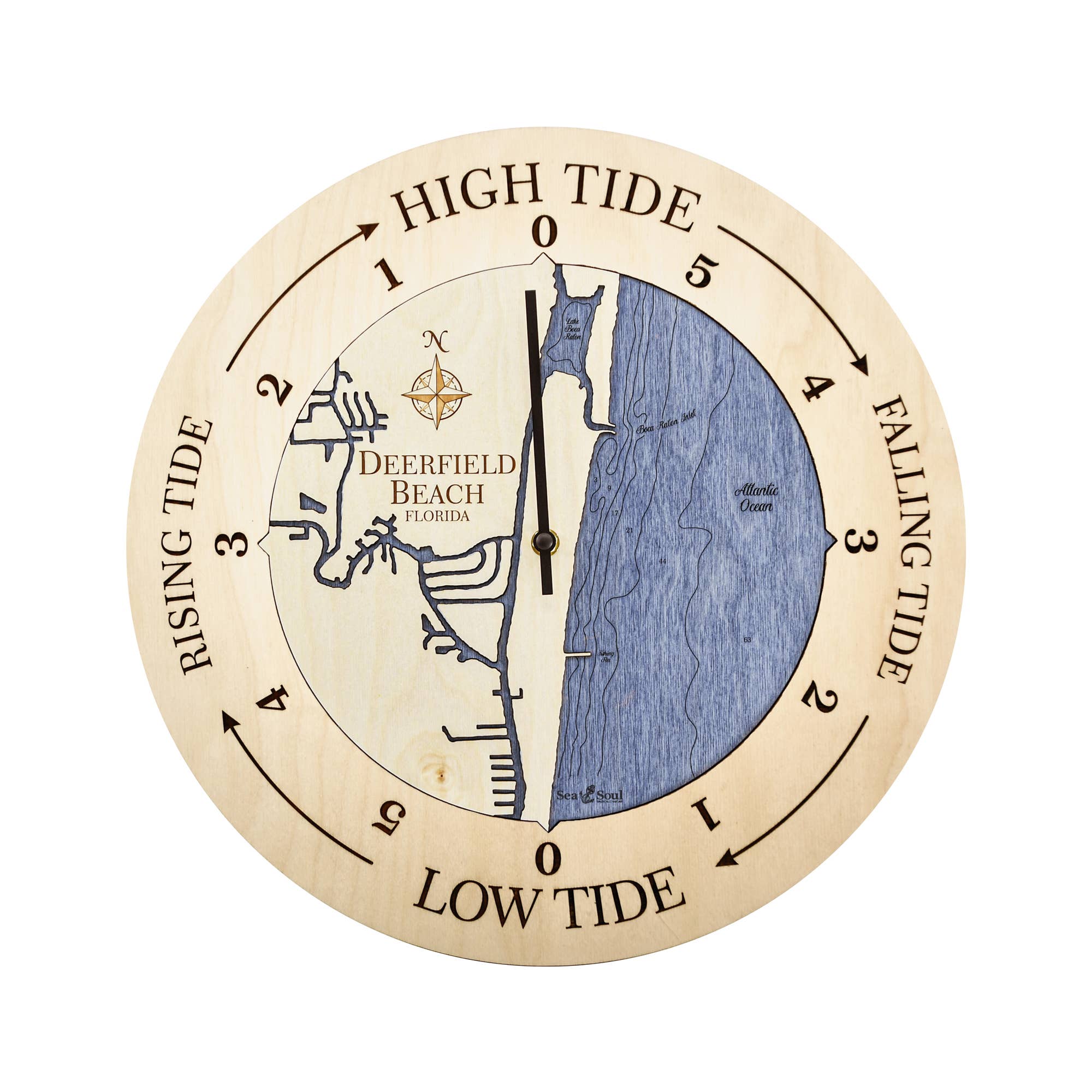 Sea & Soul Nautical Chart Art - Wholesale Wall Clock - Florida East Coast Nautical Chart Tide Clock-Many Locations61