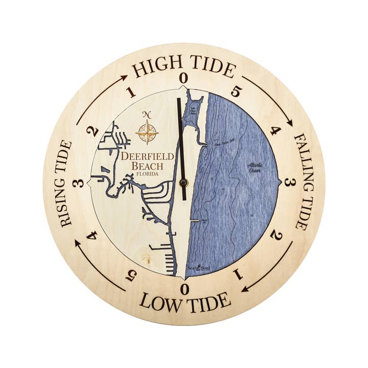 Sea & Soul Nautical Chart Art - Wholesale Wall Clock - Florida East Coast Nautical Chart Tide Clock-Many Locations61
