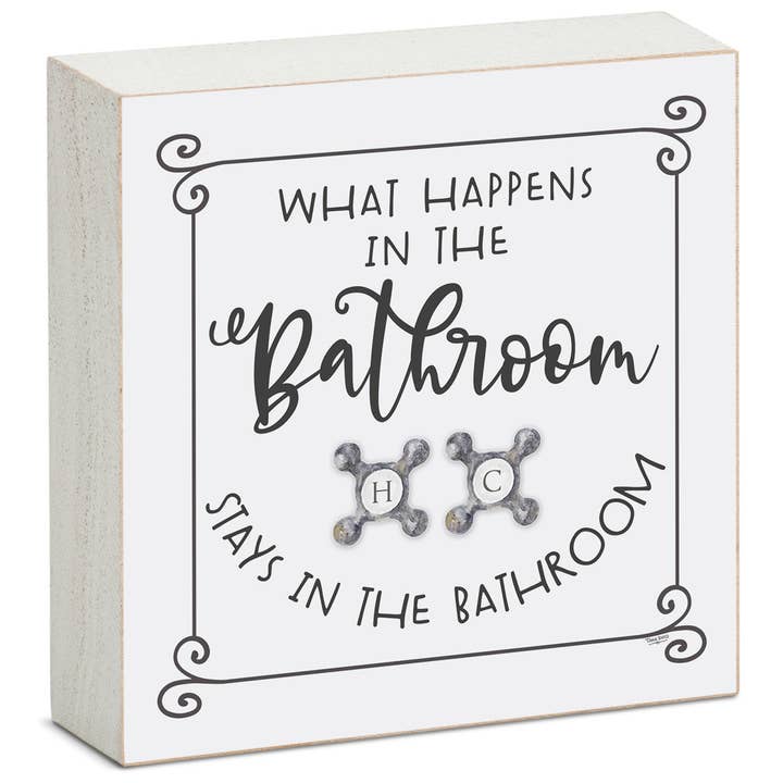 CounterArt/Highland Home/Thirstystone - Wholesale Sign - "Bathroom Humor" Pre-Pack Wood Block Sign Display5